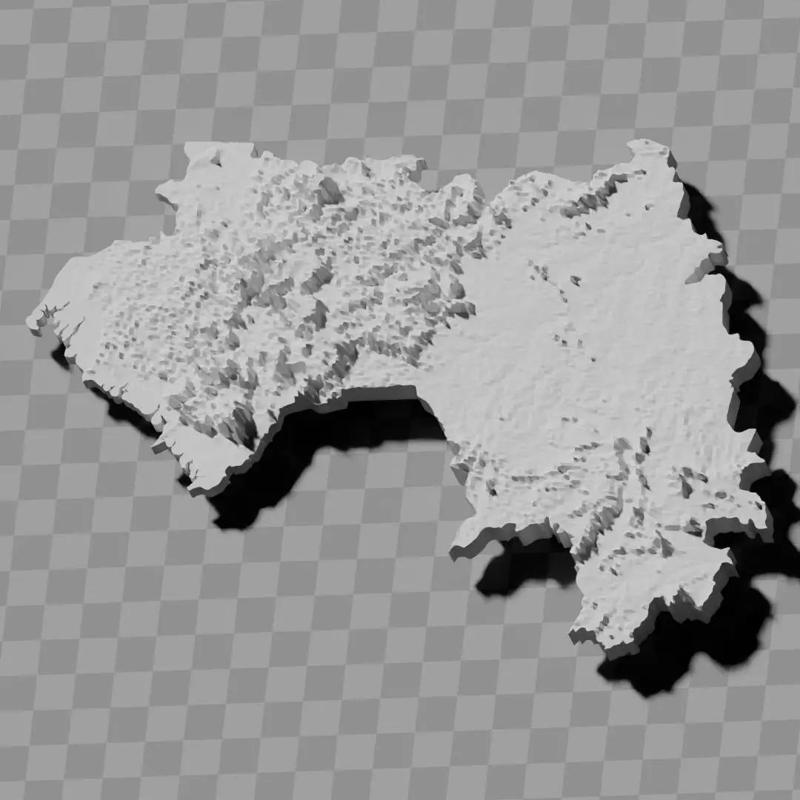 Guinea topography raised relief maps kit