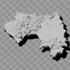 Guinea topography raised relief maps kit