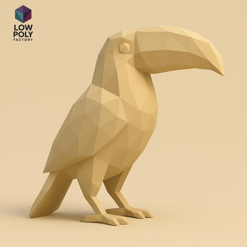 Toucan - Exotic tropical bird with large colorful beak Low Poly style