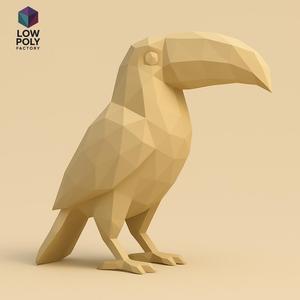 Toucan - Exotic tropical bird with large colorful beak Low Poly style