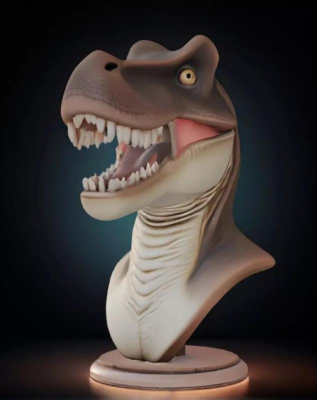 Carcharodontosaurus Bust 3D Model - STL Printable Dinosaur