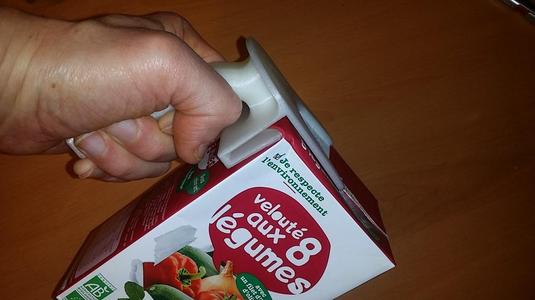 Handle for brick for food products / Poignée de préhension de briques alimentaires