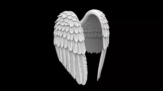 Angel Wings Folded Down 3D Model