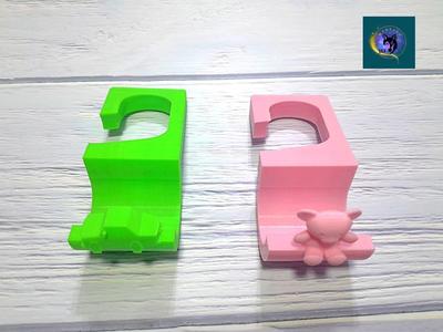 Children's Clothes Hangers with Bear and Car Design (Pack of 2)