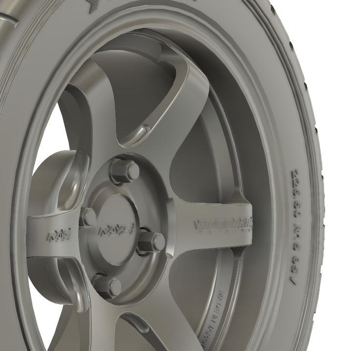 1/24 15x7 (F5) Rays TE37 Sonic Black Shadow Ltd wheels