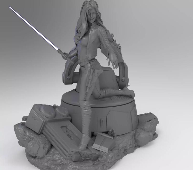Mara jade Pin-up slashed AT-AT leg