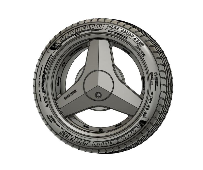 Brabus Blade Monoblock 2 for Mercedes E500 by Norev with Tires and Brabus Calipers