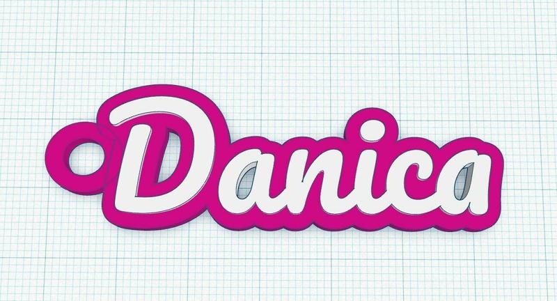 Fancy Keychain Name Tag - Danica