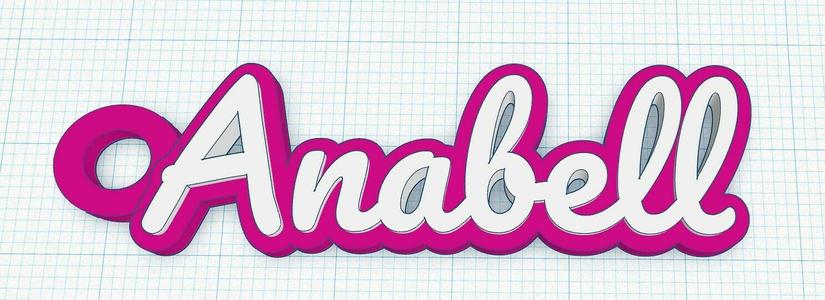 Fancy Keychain Name Tag - Anabell