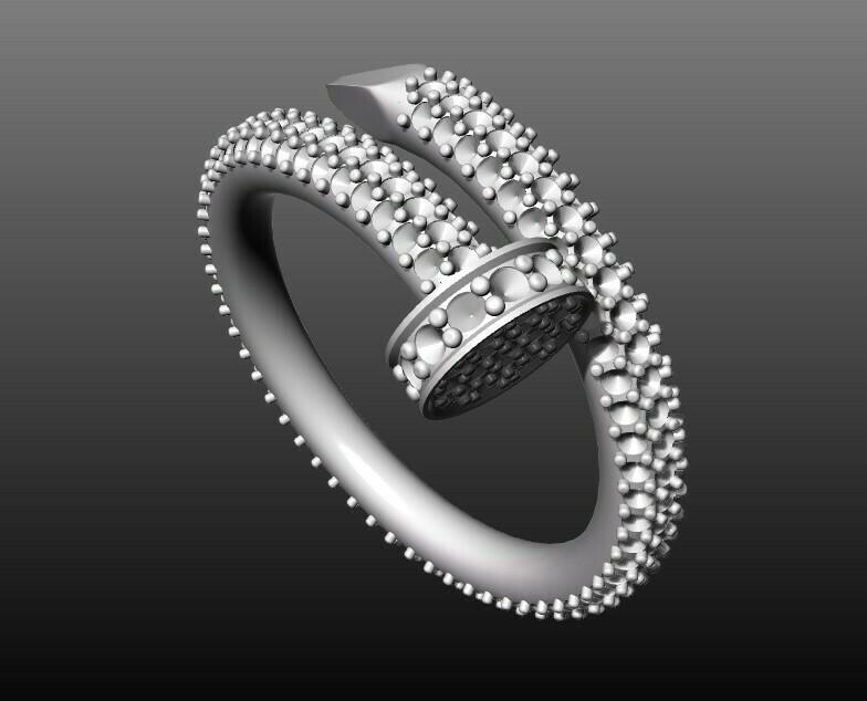 Heritage Radiance Nail Shaped Ring Adorned with Eternal Gems