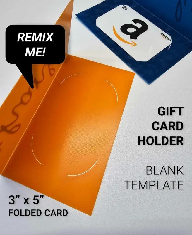 Blank Gift Card Holder Folded 3" x 5" Card Template | Greeting Card | Place Card | Tent Card | Signage