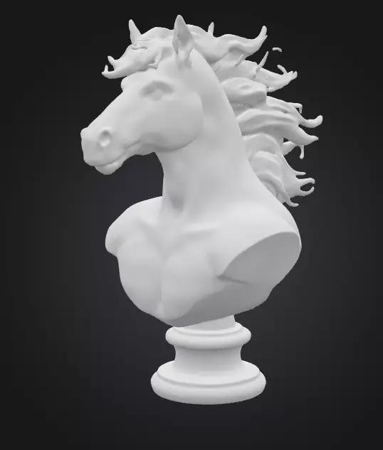 3D Printable Horse Bust Statue