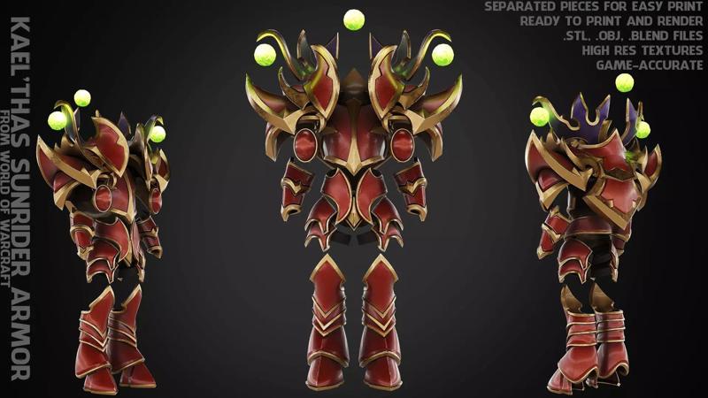 World of Warcraft Kael Thas Sunrider Armor for Cosplay