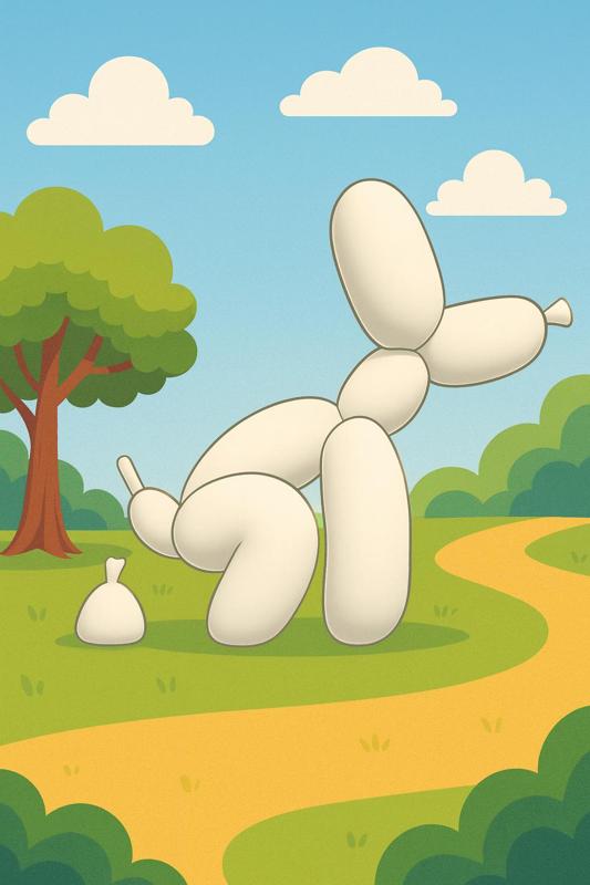 Balloon Dog Pooping STL – Funny Balloon Animal Statue for 3D Printing