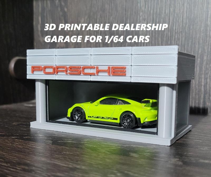 3D PRINTABLE DEALERSHIP GARAGE FOR 1/64 CARS