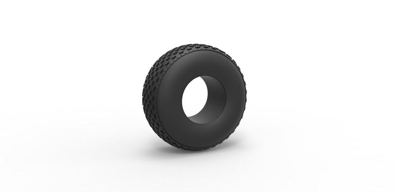 Diecast low pressure tire 3 Scale 1 to 25