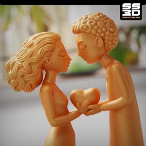 Valentine’s Day Couple 3D Printable Sculpture – STL File