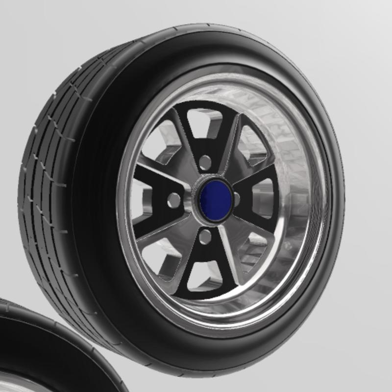 Porsche 914 wheel and tire for 1/24 scale auto