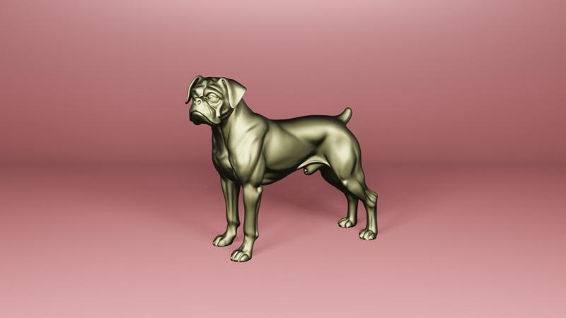 Boxer Dog STL File – Detailed 3D Printable Boxer Dog Model for 3D Printing