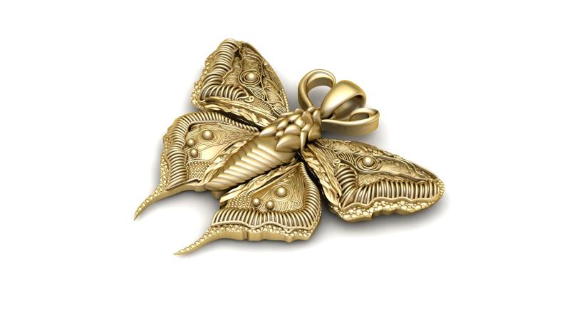 Stylish Butterfly Pendant 3d Printable Model