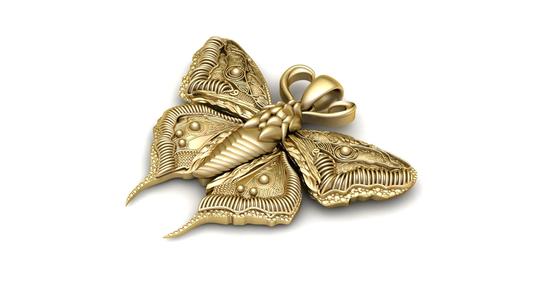Stylish Butterfly Pendant 3d Printable Model