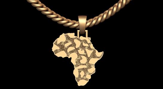African Country Map Nugget Pendant
