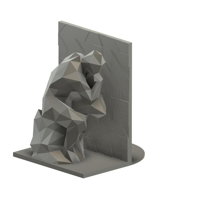 Minimalist Man Sitting Thinking Bookend Polygon