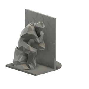 Minimalist Man Sitting Thinking Bookend Polygon