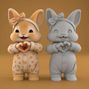 Adorable 3D Bunny Figurine Brings Joy and Happiness STL
