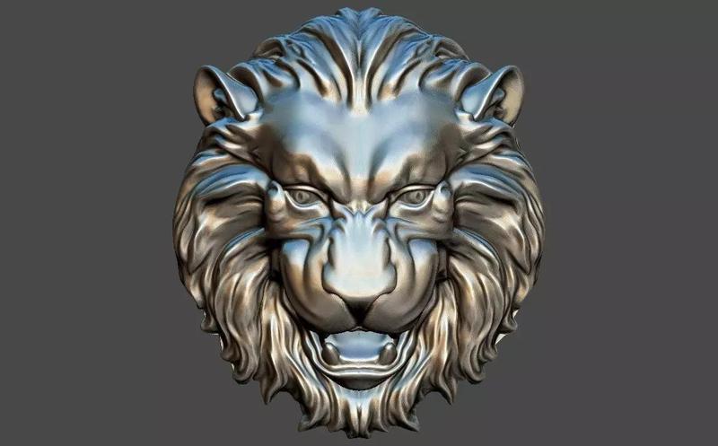 LION HEAD BAS-RELIEF MODEL FOR CNC