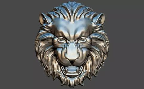 LION HEAD BAS-RELIEF MODEL FOR CNC