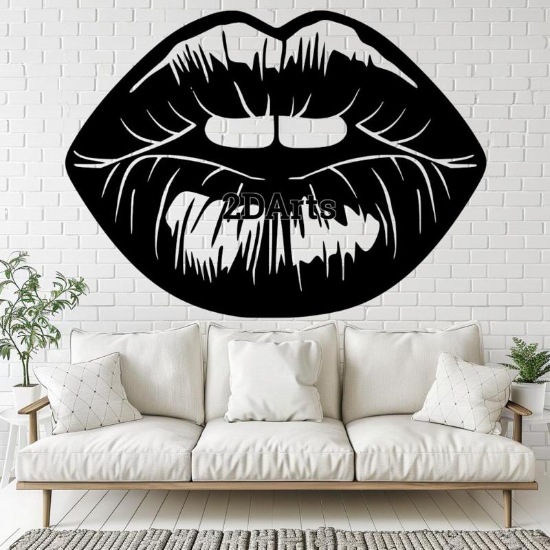 Lips 2D Wall Art/Window Art - Digital STL & SVG File