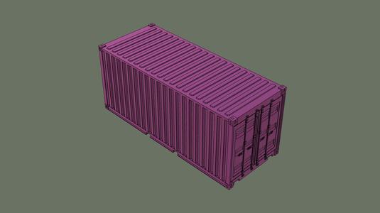 Container 20 feet track H0 / 1:87