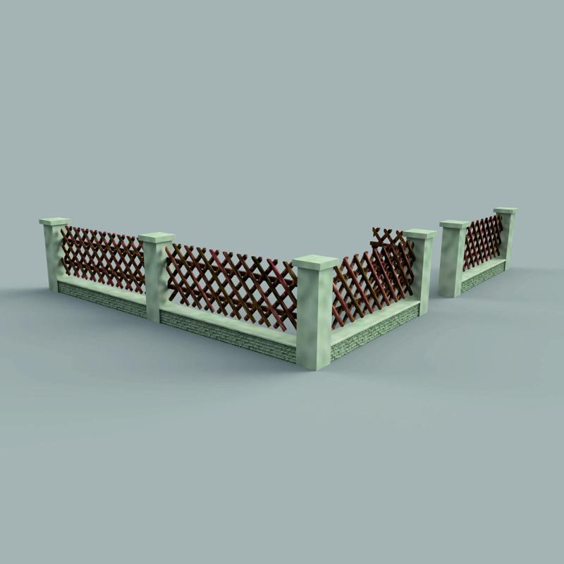 Modular Hunter's Fence Set with Stone Wall for H0 Scale - Customizable and Extendable