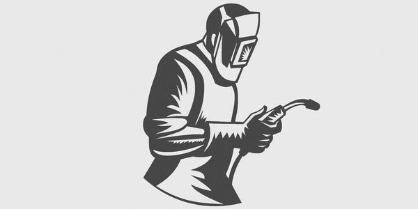 2D Welding Worker Silhouette – Metalworker Wall Art STL