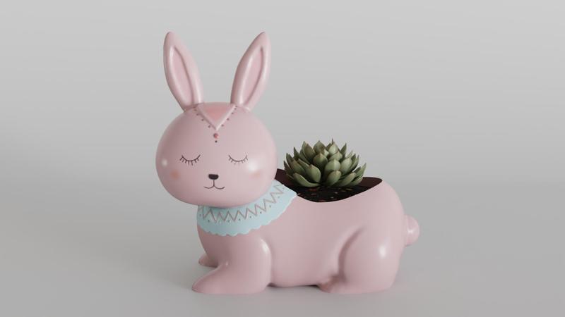Adorable Bunny Succulent Planter STL File - Cute Easter Rabbit Planter Digital Download, 3D Printable Home Decor for Kids Room, Nursery Gift