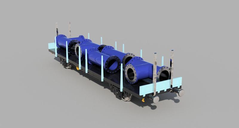 1/87 - HO Scale - Steel Pipe 2 Cargo Train