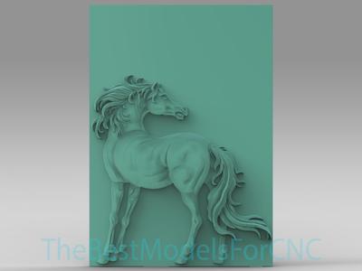 3D Model STL File for CNC Router Laser & 3D Printer Horse Looking Back