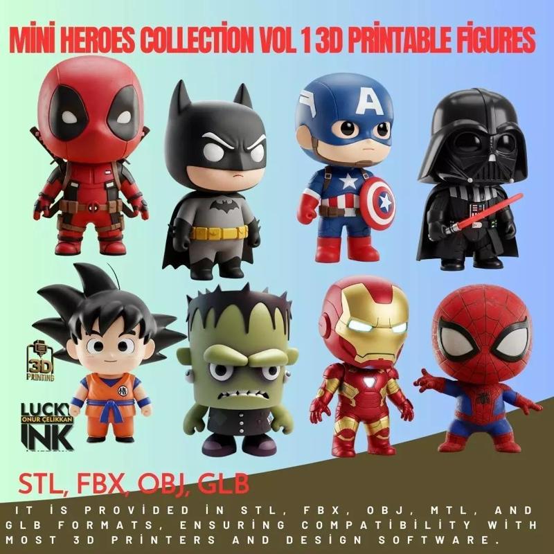 Mini Heroes Collection Vol 1 3D Printable Figures