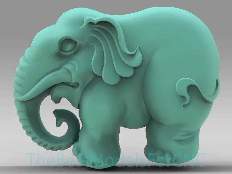3D Model STL File for CNC Router Laser & 3D Printer Elephant Fat