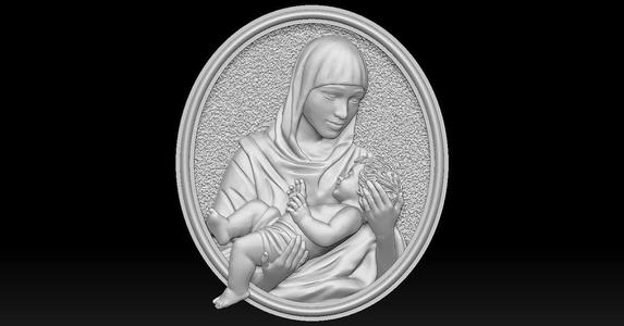 Mary with Baby Jesus 3D print model