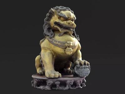 Chinese style bronze lion statue