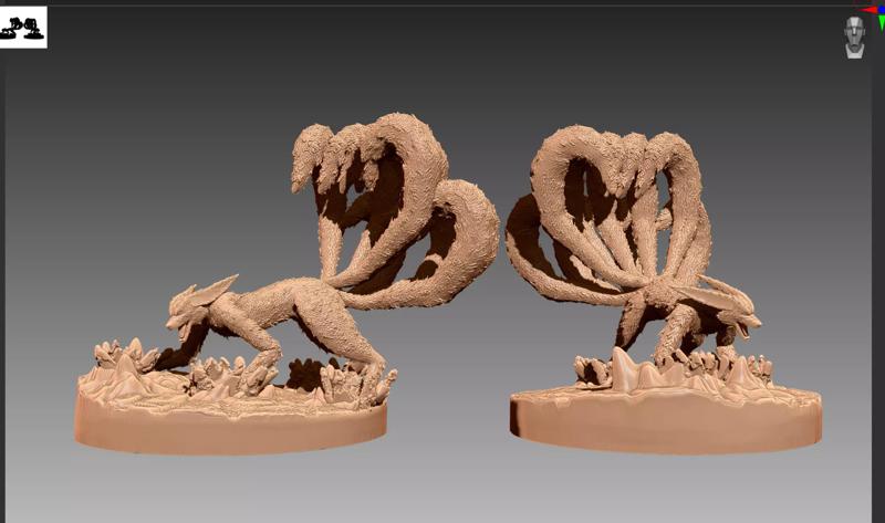 Nine-tails Kyuubi Kurama OBJ and STL
