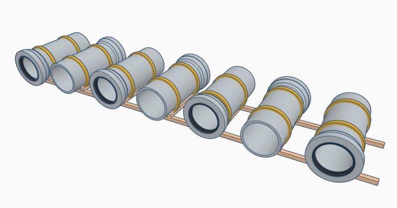 1:45 scale 0 concrete sewer pipes PLA, ABS, SLA print