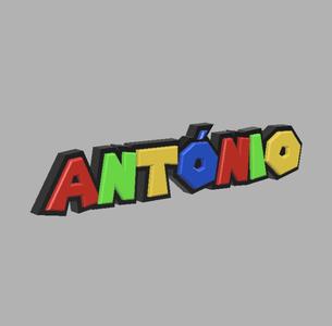 ANTONIO - 3D Super Mario Themed Custom Name Plate / Sign