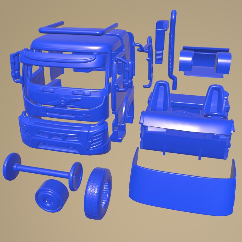 VOLVO FMX 2013 PRINTABLE CABIN TRUCK IN SEPARATE PARTS