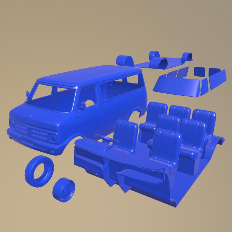 Bedford CF Mk1 Minibus 1972 Printable In Separate Parts