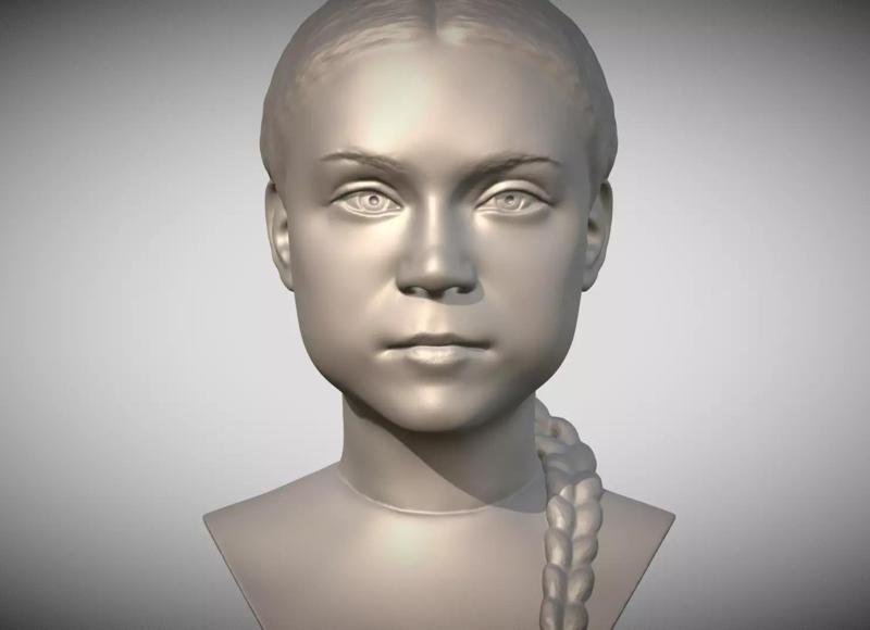 Greta Thunberg bust for 3D printing
