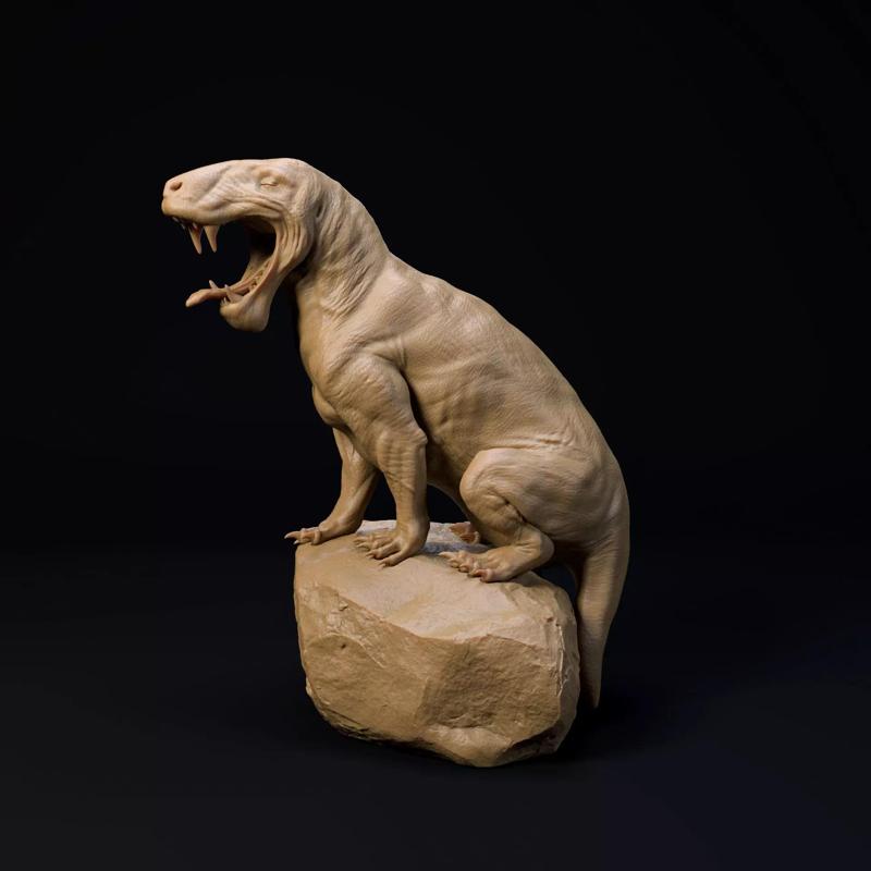 Inostrancevia Latifrons yawning 1-35 scale pre-supported