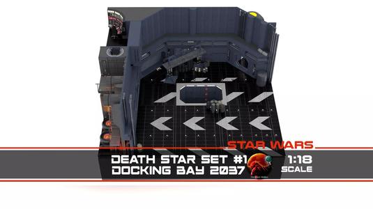 Set 1 - Death Star Docking bay 2037 1-18 scale Kenner Hasbro 3D Model Collection